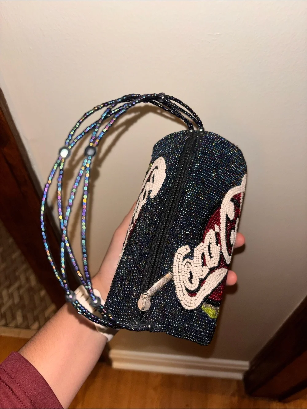 Vintage 90s ‘Coca-Cola’ Fully Beaded Handbag Purse Rare